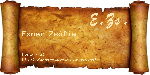 Exner Zsófia névjegykártya